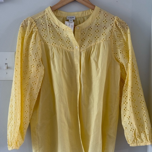 J. Crew Tops - J. Crew Yellow Eyelet Blouse